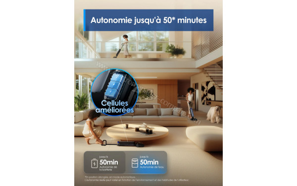 TINECO Floor One S9 Artist - Autonomie jusqu'&agrave; 50 minutes