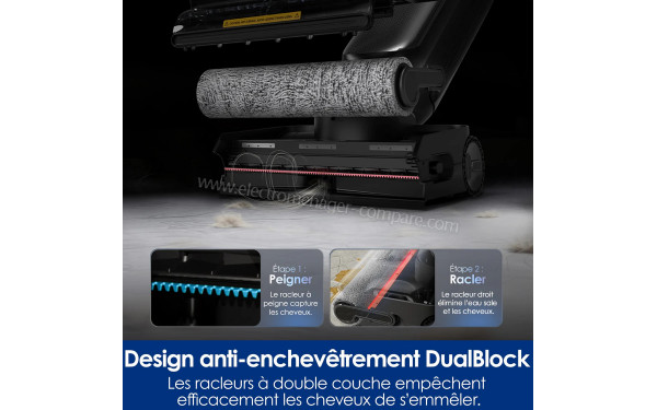 TINECO Floor One S9 Artist Steam Pro - Conception anti-enchev&ecirc;trement DualBlock