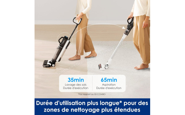 TINECO Floor One Switch S6 - Autonomie jusqu'&agrave; 65 minutes