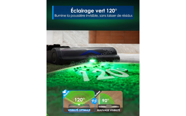TINECO Pure One S50 Pro - Eclairage vert 120&deg;