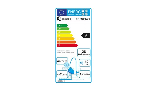 TORNADO TOEG43WR - &Eacute;tiquette &eacute;nergie