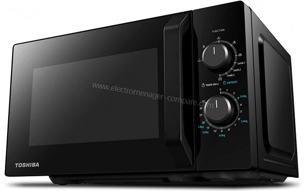 TOSHIBA MW2-MG20PF BK - Vue en contre-plong&eacute;e 3/4 droite