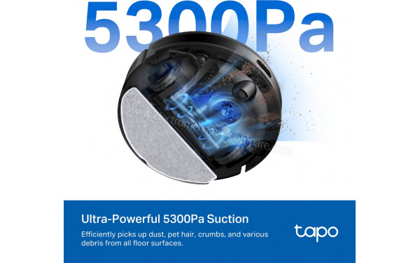 TP LINK Tapo RV20 Max Noir - Puissance d'aspiration