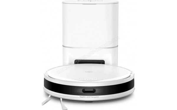 TP LINK Tapo RV20 Max Plus Blanc -  Vue de face sur la station de chargement