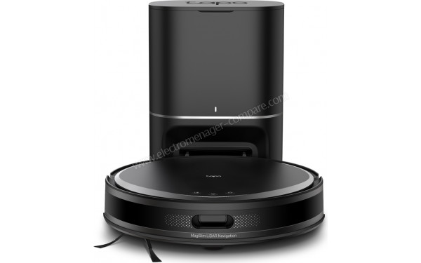 TP LINK Tapo RV20 Max Plus Noir -  Vue de face sur la station de chargement