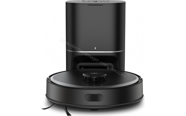 TP LINK Tapo RV30 Max Plus Noir - Vue de face sur la station de chargement