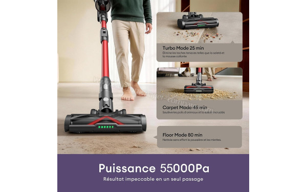 ULTENIC U18 Pro - Puissance d'aspiration