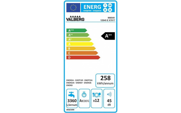 VALBERG 12S45 E X701T - &Eacute;tiquette &eacute;nergie