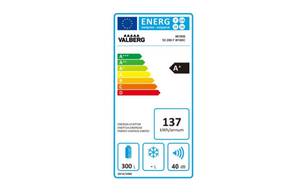 VALBERG 1D 299 F W180C - &Eacute;tiquette &eacute;nergie