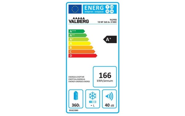VALBERG 1D NF 360 A+ X180C - &Eacute;tiquette &eacute;nergie