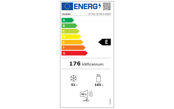 VALBERG 2D 206 E S180C - &Eacute;tiquette &eacute;nergie v2