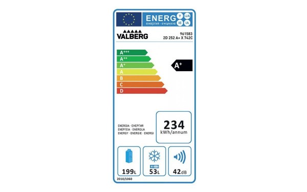 VALBERG 2D 252 A+ X742C - &Eacute;tiquette &eacute;nergie