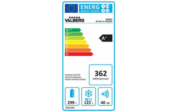 VALBERG 4D 421 A+ DX180C - &Eacute;tiquette &eacute;nergie
