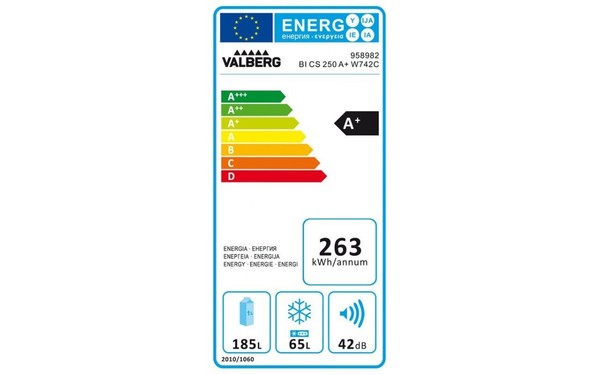 VALBERG BI CS 250 A+ W742C - &Eacute;tiquette &eacute;nergie