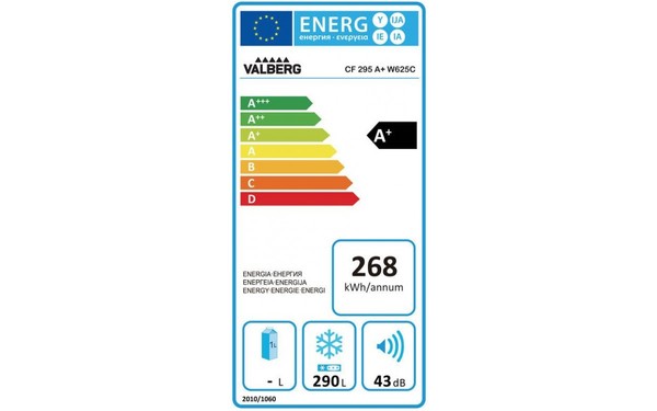 VALBERG CF 295 A+ W625C - &Eacute;tiquette &eacute;nergie