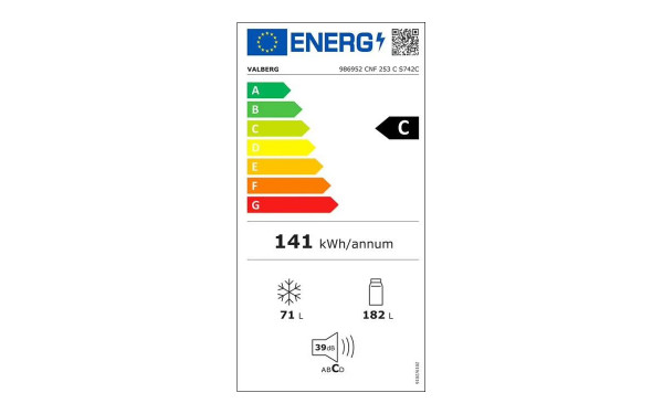 VALBERG CNF 253 C S742C - &Eacute;tiquette &eacute;nergie v2
