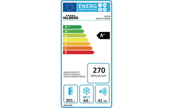 VALBERG CNF 270 F W625C - &Eacute;tiquette &eacute;nergie