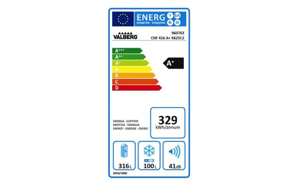 VALBERG CNF 416 A+ X625C2 - &Eacute;tiquette &eacute;nergie