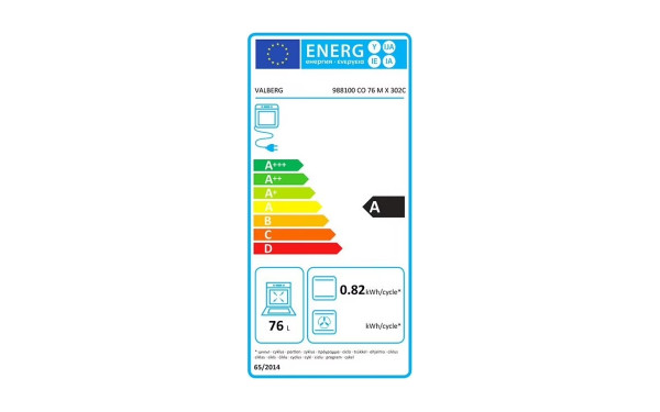VALBERG CO 76 M X 302C - &Eacute;tiquette &eacute;nergie