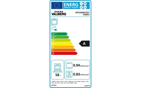 VALBERG MFO 58 M K 701T - &Eacute;tiquette &eacute;nergie
