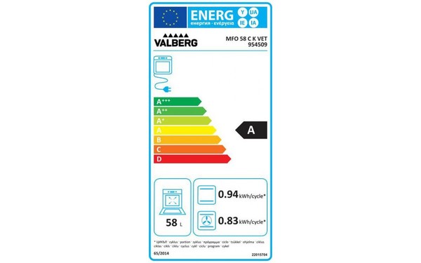 VALBERG MFO 58 C K VET - &Eacute;tiquette &eacute;nergie