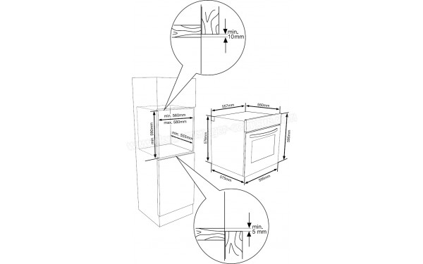 VALBERG MFO 65 CX 701T Noir - Sch&eacute;ma technique encastrement meuble haut