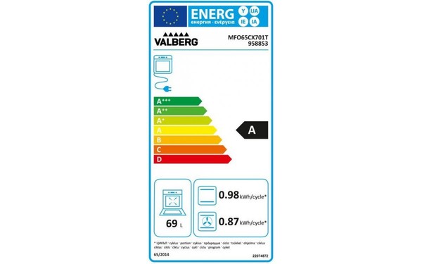 VALBERG MFO 65 CX 701T Noir - &Eacute;tiquette &eacute;nergie