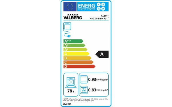 VALBERG MFO 78 P DX 701T - &Eacute;tiquette &eacute;nergie