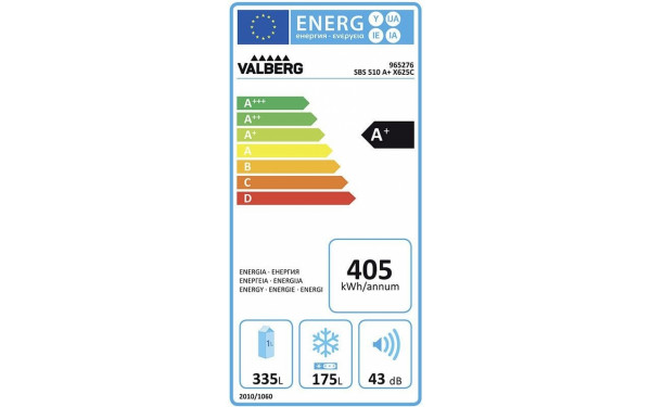 VALBERG SBS 510 A+ X625C - &Eacute;tiquette &eacute;nergie