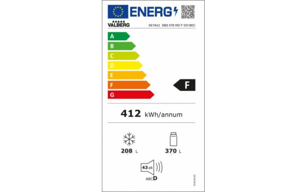 VALBERG SBS 578 WD F DX180C - &Eacute;tiquette &eacute;nergie v2