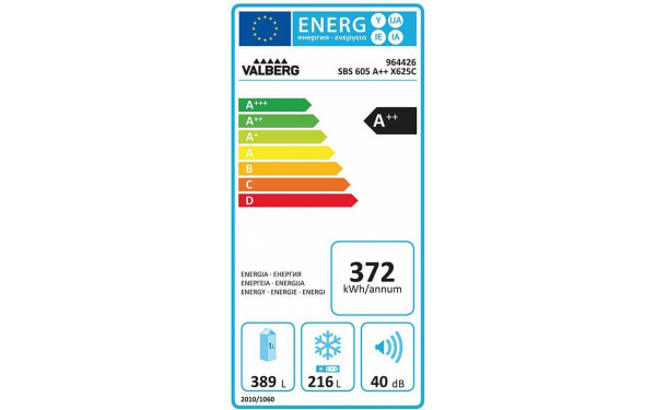 VALBERG SBS 605 A++ X625C - &Eacute;tiquette &eacute;nergie