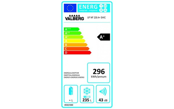 VALBERG UF NF 235 A+ SHIC - &Eacute;tiquette &eacute;nergie
