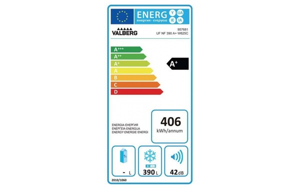 VALBERG UF NF 390 A+ W625C - &Eacute;tiquette &eacute;nergie
