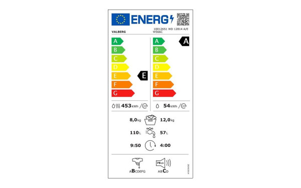 VALBERG WD 12814 A/E W566C - &Eacute;tiquette &eacute;nergie v2
