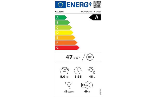 VALBERG WF 814 A S701T - &Eacute;tiquette &eacute;nergie v2