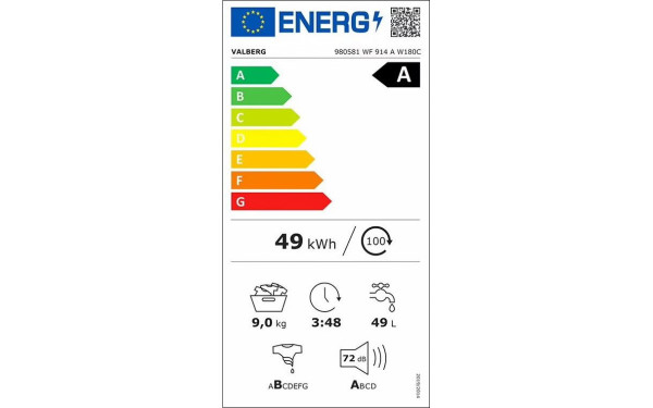VALBERG WF 914 A W180C - &Eacute;tiquette &eacute;nergie v2