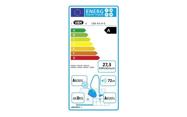 VAX C86-AS-H-E - &Eacute;tiquette &eacute;nergie