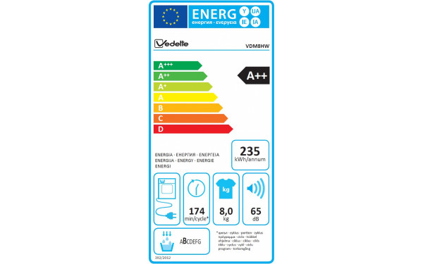 VEDETTE VDM8HW - &Eacute;tiquette &eacute;nergie