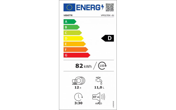 VEDETTE VFP327EW - &Eacute;tiquette &eacute;nergie v2