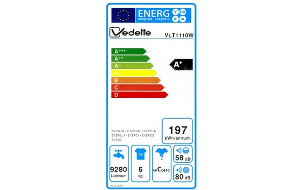 VEDETTE VLT1110W - &Eacute;tiquette &eacute;nergie