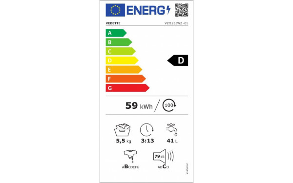 VEDETTE VLT1255W2 - &Eacute;tiquette &eacute;nergie v2