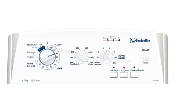 VEDETTE VLT5110W - Panneau de commandes