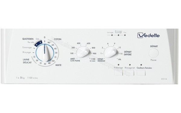 VEDETTE VLT5111W - Panneau de commandes