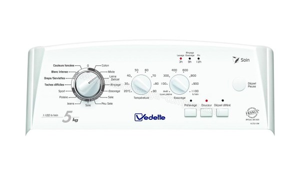 VEDETTE VLT5210W - Panneau de commandes