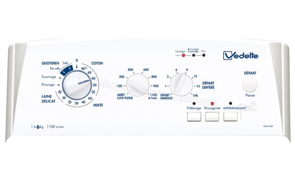 VEDETTE VLT6110W - Panneau de commandes