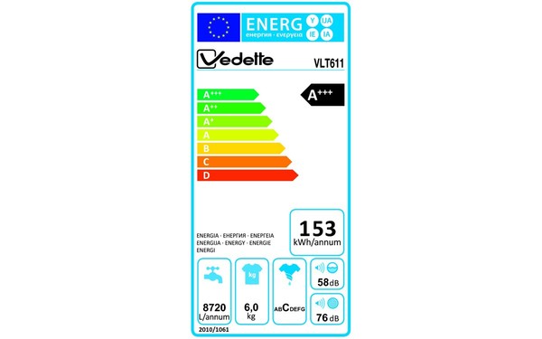 VEDETTE VLT611 - &Eacute;tiquette &eacute;nergie
