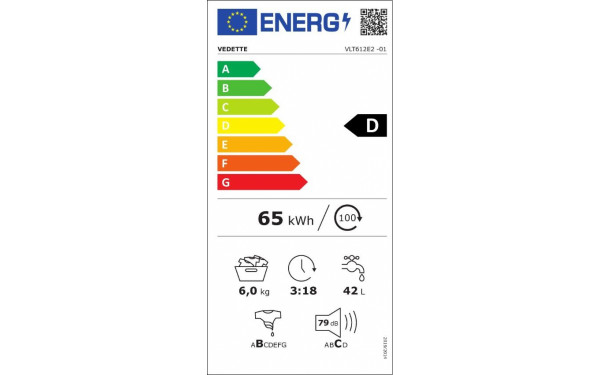 VEDETTE VLT612E2 - &Eacute;tiquette &eacute;nergie v2