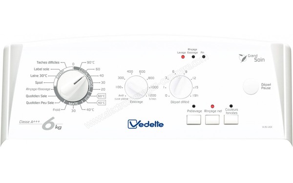 VEDETTE VLT612EX - Panneau de commandes (cr&eacute;dit : Darty)