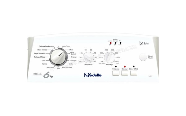 VEDETTE VLT62W - Panneau de commandes  (cr&eacute;dit : Conforama)