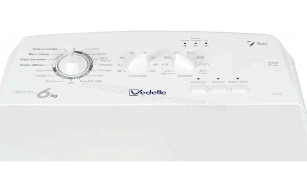 VEDETTE VLT6312W - Panneau de commandes (cr&eacute;dit : Darty)